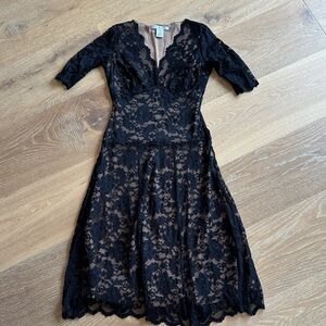 CAbi Black Lace Long Sleeve Dress